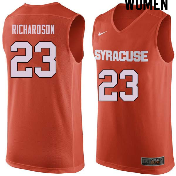 Women #23 Malachi Richardson Syracuse Orange College Basketball Jerseys Sale-Orange